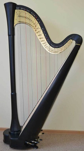 19004-C19 Арфа педальная, прямая дека, 46 струн, эбен, Срок изготовления 3 месяца, Resonance Harps