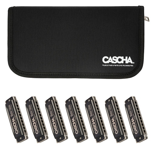 Cascha HH-2248 Master Edition Blues Набор из 7 губных гармошек (C-D-E-F-G-A-Bb), с футляром