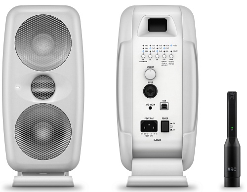 IK MULTIMEDIA iLoud MTM White Студийный монитор, 100 Вт,  DSP, ARC System, микрофон