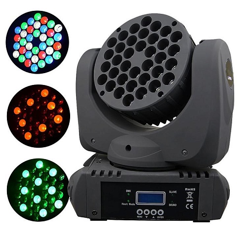Big Dipper LM108A Моторизированный светодиодный прожектор заливающего света RGBW 36*3 Вт