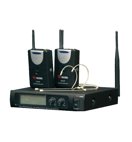 VOLTA US-2H (614.15/710.20) Микрофонная радиосистема с двумя головными микрофонами UHF диапазона с фиксированной частотой