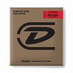 Фото:Dunlop DBFS45105S Flatwound Short Scale Комплект струн для бас-гитары, сталь, 45-105