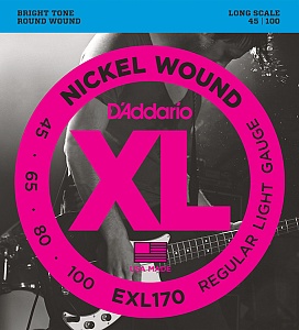 Фото:D'Addario EXL170 XL NICKEL WOUND Комплект струн для бас-гитары, 45-100