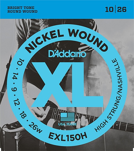 D'Addario EXL150H Nickel Wound    , High-Strung/Nashville Tuning 10-26