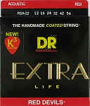 Фото:DR RDA-12 Extra Life Комплект струн для акустической гитары, 12-54