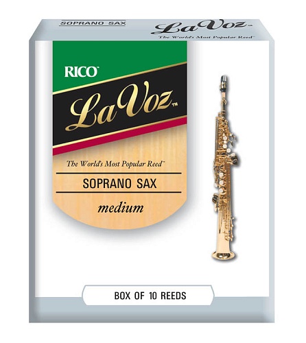 Rico RIC10MD La Voz Трости для саксофона-сопрано, средние (Medium), 10шт в упаковке