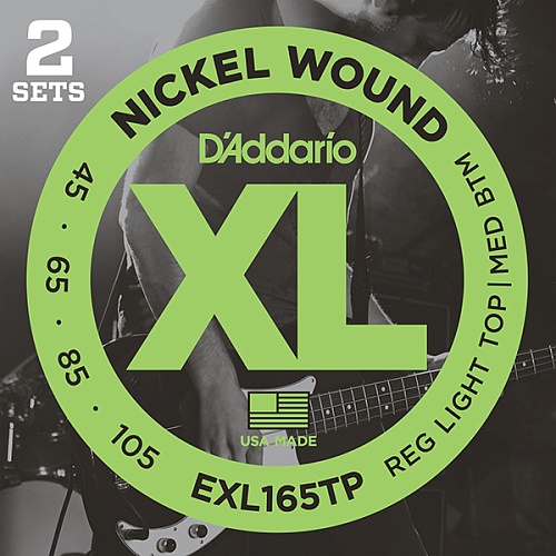 D'Addario EXL165TP Nickel Wound   -, Custom Light, 45-105, 2 , Long