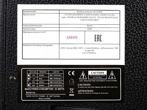 Foix GM420 Гитарный комбоусилитель, 20 Вт