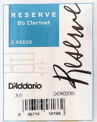 Rico DCR0230 Reserve Трости для кларнета Bb, размер 3.0, 2 шт.