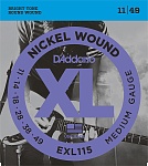 Фото:D'Addario EXL115 XL NICKEL WOUND Струны для электрогитары, 11-49