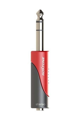 Roxtone RPAN240 Переходник 3,5 mm stereo Female Jack - 6,3 stereo Male Jack, цвет черно-красный