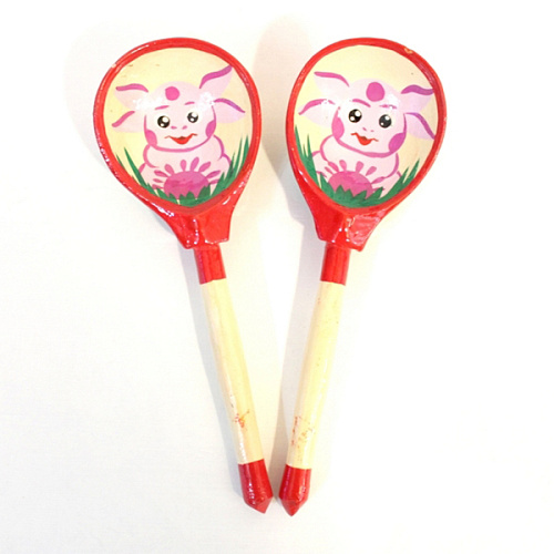 Хохлома LHL6702 Деревянная ложка полубаская, роспись "Лунтик"