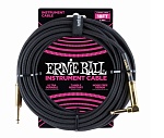 Фото:Ernie Ball 6086 Кабель инструментальный, оплетённый, 5,49 м, прямой/угловой джеки, чёрный