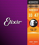 Фото:Elixir 16002 NANOWEB Комплект струн для акустической гитары, 10-47