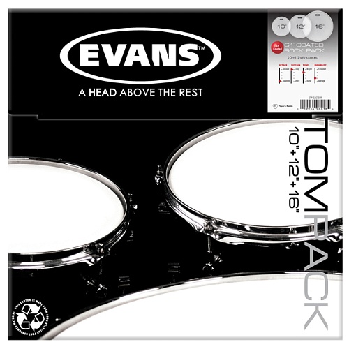 Evans ETP-G1CTD-R G1 Rock     , 10", 12", 16"