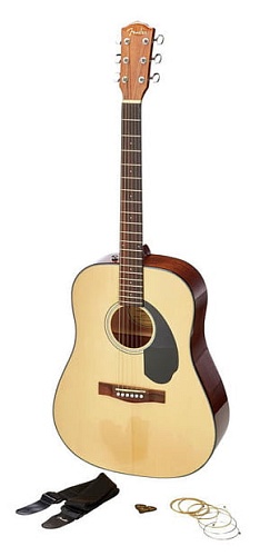 FENDER CD-60S Dreadnought Pack Natural Комплект: акустическая гитара, струны, ремень, медиаторы