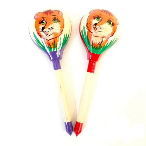 Хохлома LHL6703 Деревянная ложка полубаская, роспись "Лисичка"