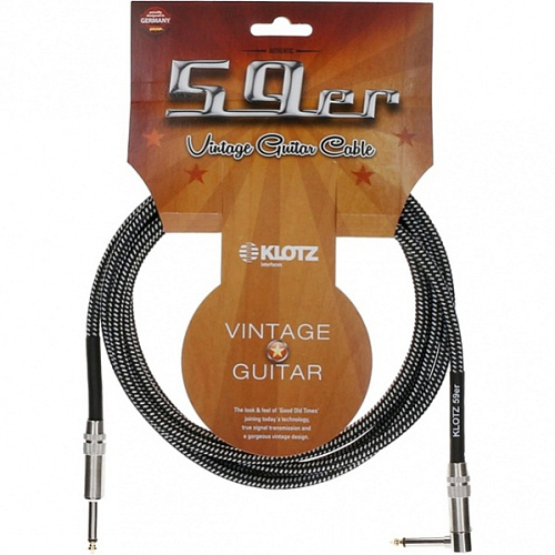 Klotz VINA300 59 Vintage Кабель инструментальный, 3 м, прямой/угловой