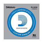 Фото:D'Addario PL009 PLAIN STEEL Отдельная стальная струна без обмотки 0.009" D`Addario***