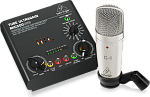 Фото:Behringer VOICE STUDIO Набор для звукозаписи: MIC500USB ламповый предусилитель, конденсаторный микрофон C-1