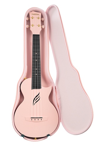 Cascha HH-2288 Carbon Fibre Укулеле концертный, с чехлом, розовый, углеволокно