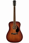 Фото:Fender PD-220E Mahagony Aged Cognac Burst Электроакустическая гитара, цвет темный санберст, кейс