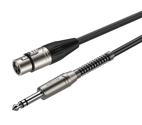 Roxtone SMXJ220/1 Кабель микрофонный, MC002 (D: 6мм), XLR (3PF) -  6.3mm JACK (S), 1м