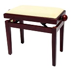 :GEWA FX Piano Bench Mahogany Matt Beige Seat   