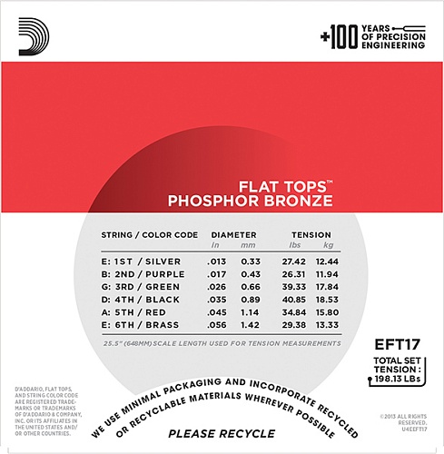D'Addario EFT17 FLAT TOPS       13-56 D`Addario