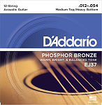 Фото:D'Addario EJ37 Phosphor Bronze Комплект струн для 12-струнной гитары, ф/бр, M.Top/H.Bottom, 12-54