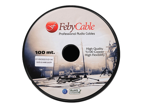Feby Cable CAT6UBK-100 Кабель цифровой CAT6U/UTP, черный, 100 м