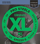 Фото:D'Addario EPS220-5 ProSteels Комплект струн для бас-гитары, 40-125
