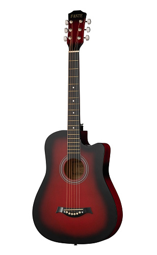 Fante FT-D38-RDS Акустическая гитара, с вырезом, красный санберст