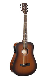 Фото:Cort Earth-GO-OPBB-wbag Электроакустическая гитара, коричневый санберст, с чехлом