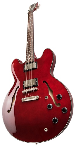 GIBSON 2019 ES-335 FIGURED SIXTIES CHERRY полуакустическая электрогитара, цвет вишневый, в комплекте кейс