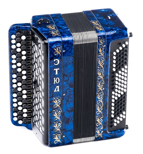 Тульская гармонь BN-40-BL Баян ученический двухголосный Этюд-205М2, 55х100-II, синий