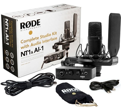 RODE NT1/AI1KIT Комплект студийный: конденсаторный микрофон NT1, AI-1 USB интерфейс, крепление на стойку с интегрированным поп-фильтром SMR RODE NT1/AI1KIT