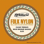 Фото:D'Addario EJ33 Folk Nylon Комплект струн для акустической гитары, шарик на конце, нейлон/брон 80/20