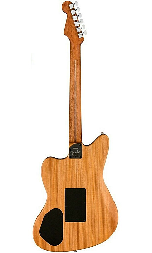 Fender American Acoustasonic Jazzmaster Tungsten моделирующая полуакустическая гитара, цвет черный, чехол