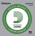 Фото:D'Addario NW042 Nickel Wound Отдельная струна для электрогитары, .042***