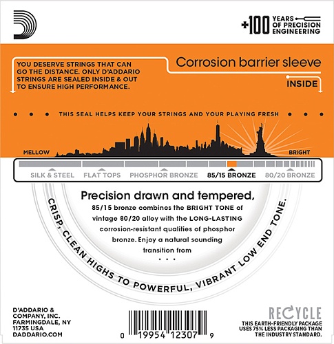 D'Addario EZ900 AMERICAN BRONZE 85/15 Струны для акустической гитары, 10-50