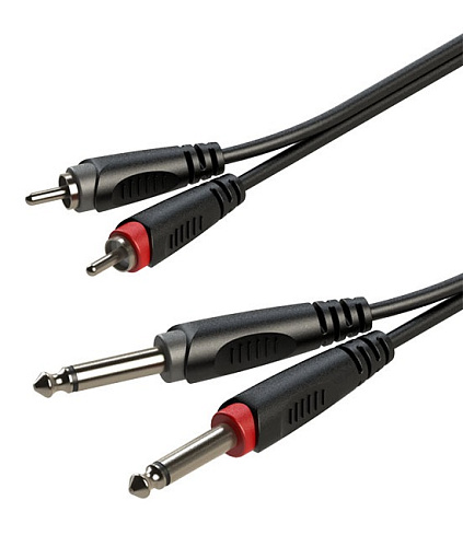 Roxtone RACC150/6 Аудиокабель (2 x RCA - 2 x 6,3 mono Jack), AC010, 6 м