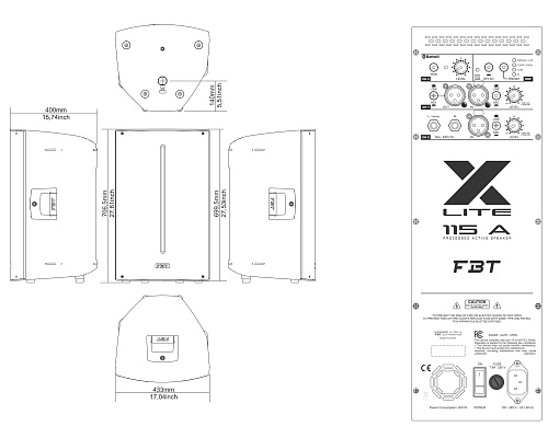 FBT X-LITE 115A Двухполосная активная би-амп акустическая система