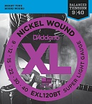Фото:D'Addario EXL120BT Nickel Wound Комплект струн для электрогитары, Super Light, 09-40