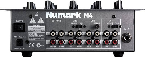 NUMARK M4 3-канальный профессиональный 10' микшер входы: 2 phono/линейных, 4 линейных, 1 микрофонный