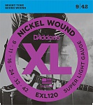 Фото:D'Addario EXL120 XL NICKEL WOUND Струны для электрогитары, 9-42