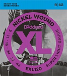 :D'Addario EXL120 XL NICKEL WOUND   , 9-42