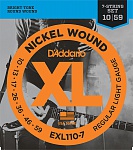 Фото:D'Addario EXL110-7 XL NICKEL WOUND Струны для 7-струнной электрогитары, 10-59