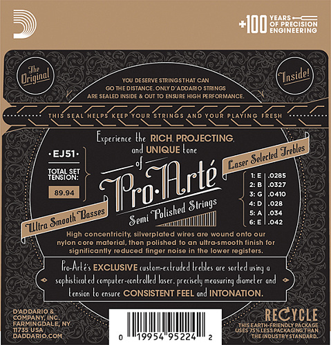 D'Addario EJ50 PRO ARTE Струны для классической гитары
