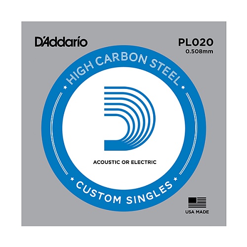 D'Addario PL020 Plain Steel    , , .020***